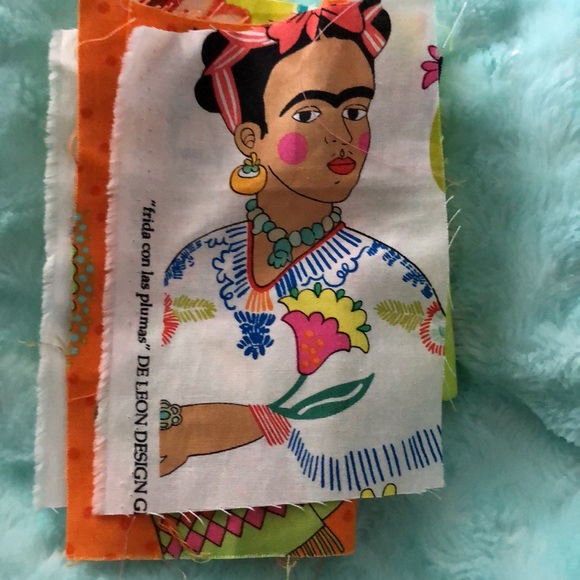 Frida Kahlo inspired fabric scraps. Sizes vary. - Picture 7 of 16
